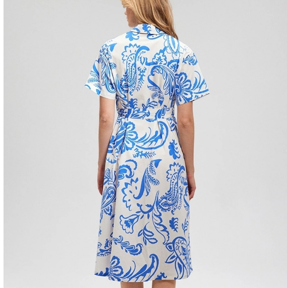 💙 Mavi Printed Blue Cotton Shirt Dress 💙Size Small - Picture 2 of 7